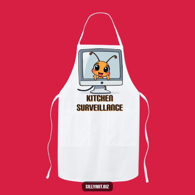 Funny Ant Peeking Apron: Kitchen Helper with a Desktop Twist