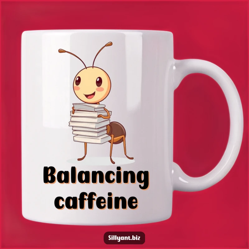 Funny Ant Paper Balancer Mug: Juggling Tasks with Joy, Perfect Funny Gift