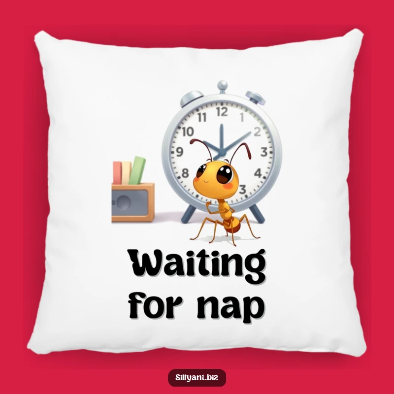 Funny Ant Clock Watcher Pillow: Comfy Cushion for Waiting