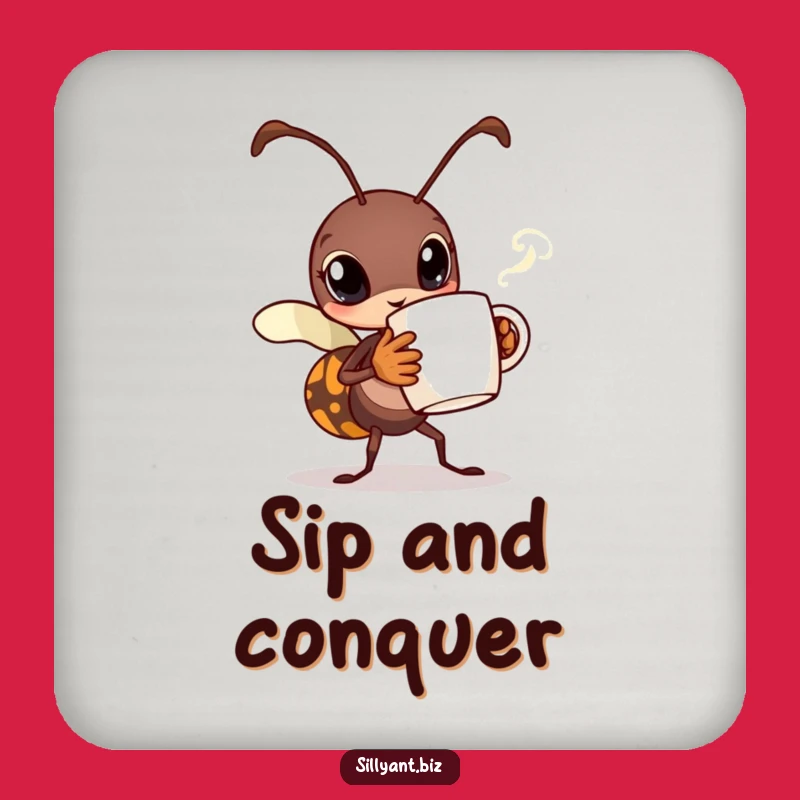 Funny Busy Ant Coffee Coaster: Protect Surfaces with a Buzz