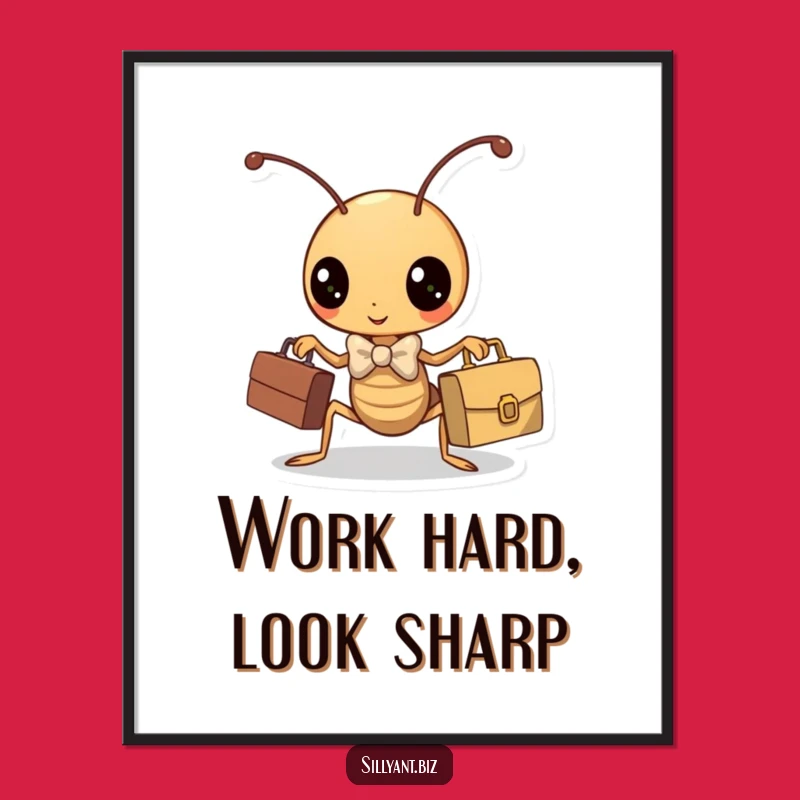Funny Kawaii Ant Business Poster: Adorable and Hilarious Wall Art