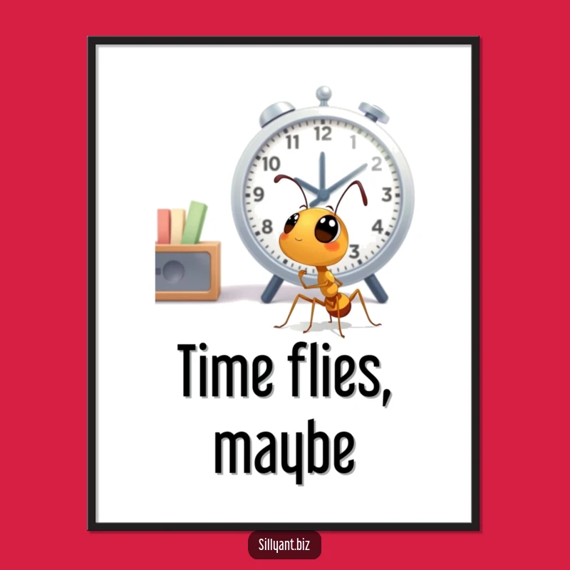 Funny Ant Clock Watcher Poster: Hilarious Office Wall Art