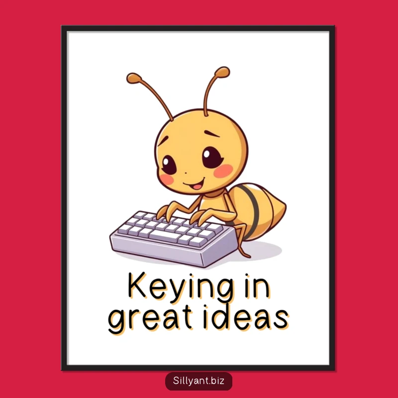 Busy Ant Typing Art: Free Printable Wall Decor - Humorous DIY Downloadable Office Gift!