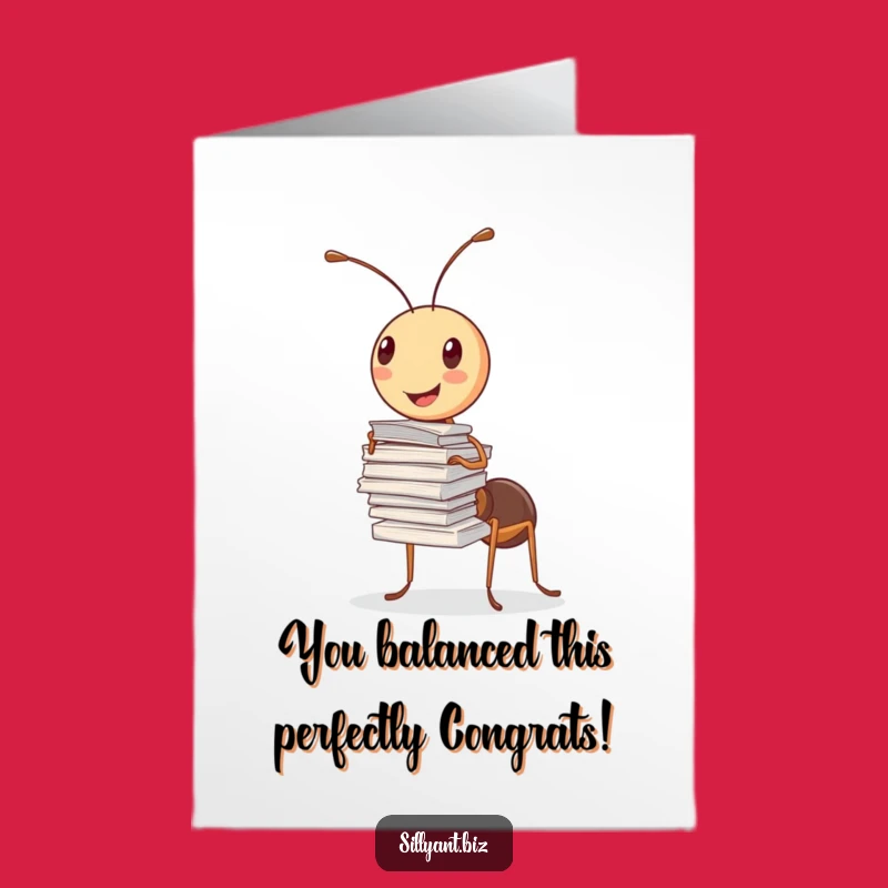Free Printable Congrats Card: Ant's Balancing Act, Ingenious Downloadable Gift for Success