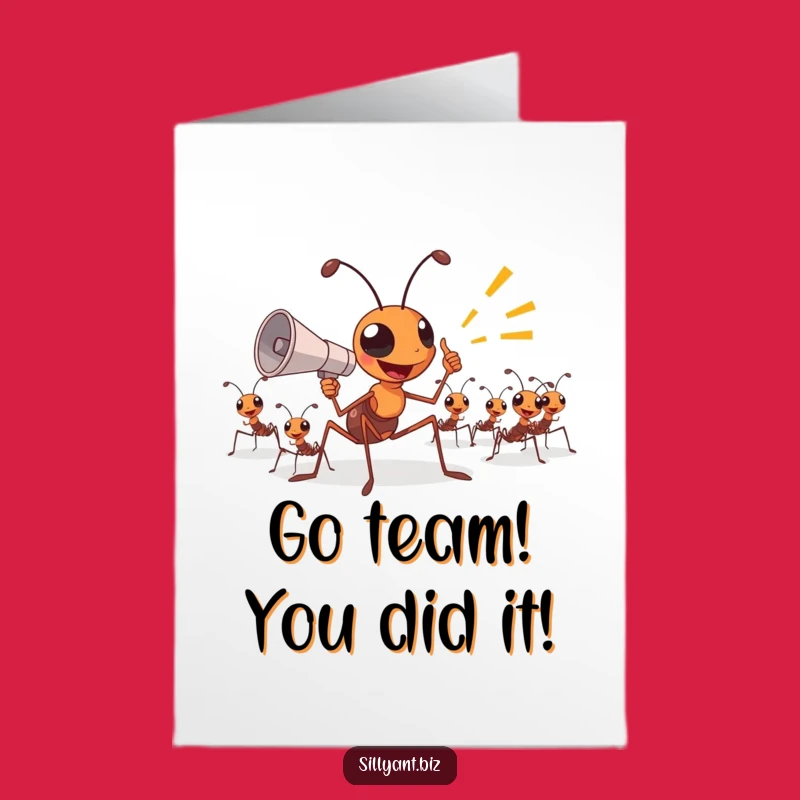 Free Printable Congrats Card: Ant Boss Success, Energetic Downloadable Gift for Achievers