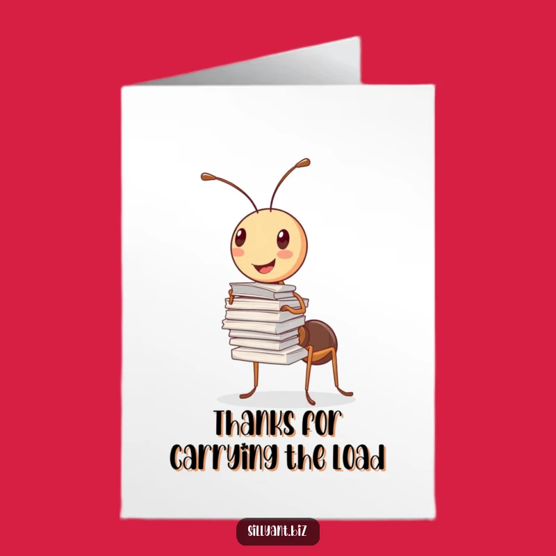 Free Printable Thank You Card: Ant's Task Master, Amusing Downloadable Gift of Gratitude