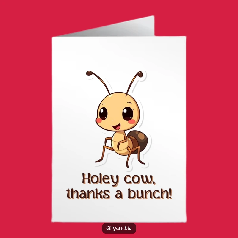 Free Printable Thank You Card: Ant With Hole Punch - Funny Downloadable Appreciation Gift